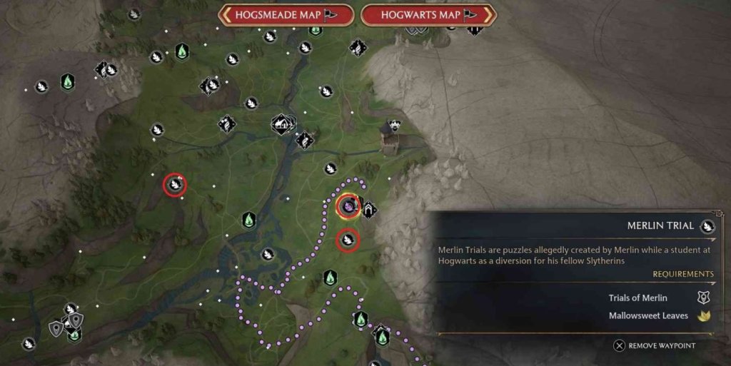 Hogwarts Legacy испытания Мерлина