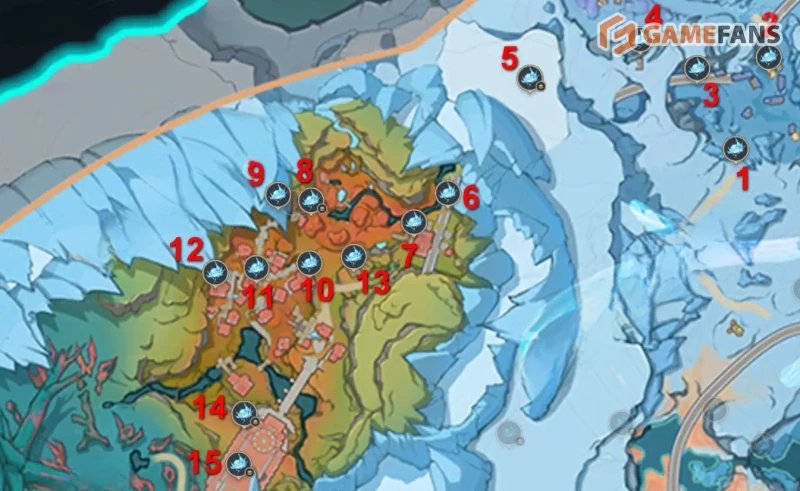 Криокулы Долины огненных перьев в Genshin Impact