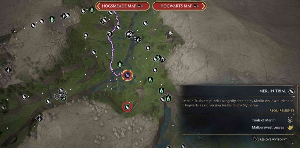 Hogwarts Legacy испытания Мерлина