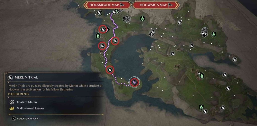 Hogwarts Legacy испытания Мерлина