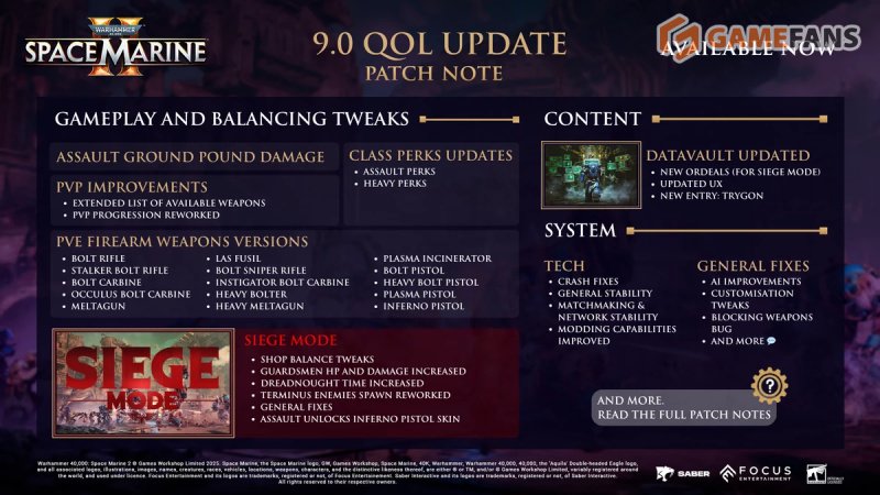 Space Marine 2 9.0 QOL