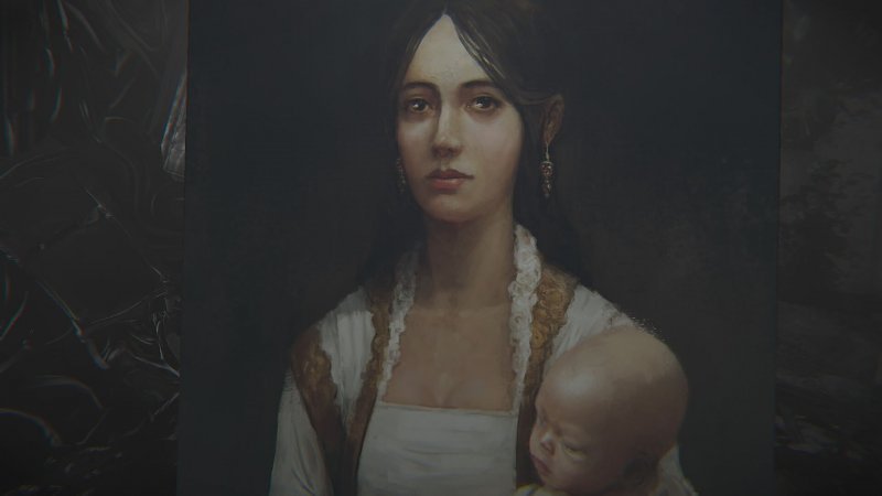 Layers of Fear портрет жены и младенца