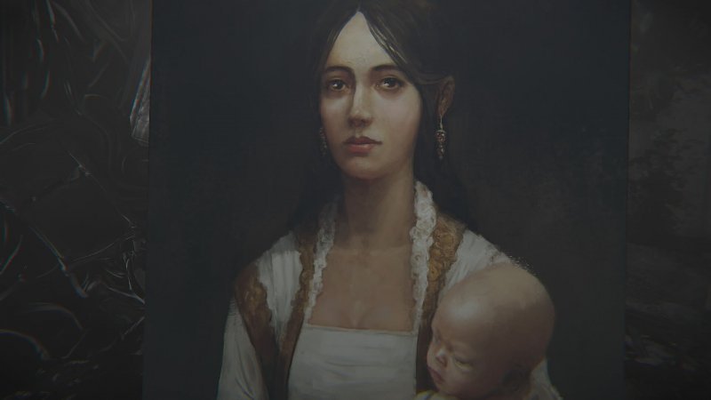 Layers of Fear портрет жены и младенца