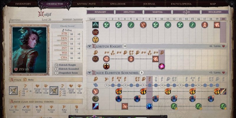 Pathfinder: Wrath of the Righteous лучшие билды на вольжифа 2