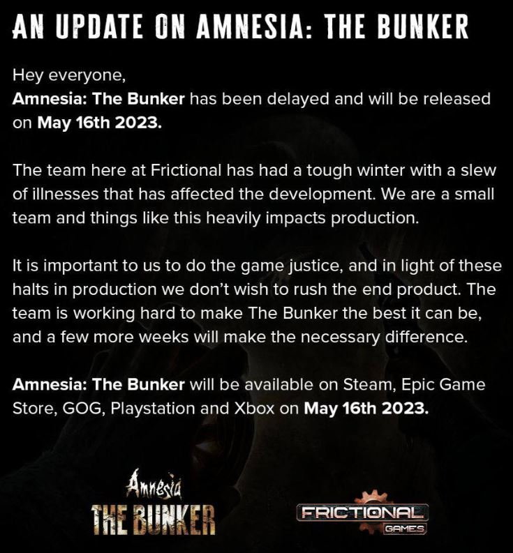 Amnesia: The Bunker новая дата релиза