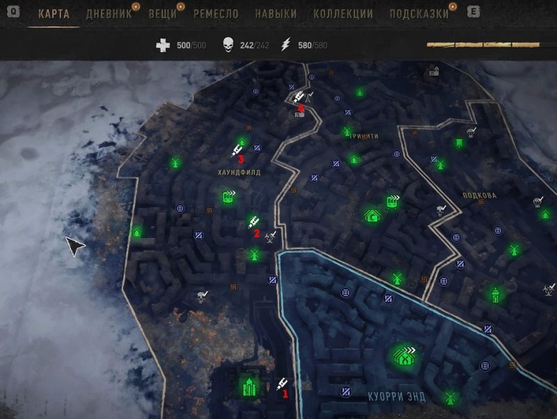 Карта ингибиторов в Dying Light 2 4