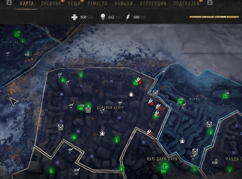 Карта ингибиторов в Dying Light 2 5
