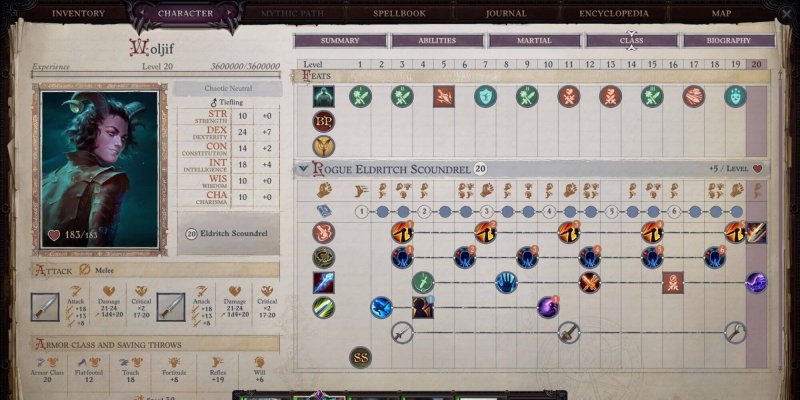 Pathfinder: Wrath of the Righteous лучшие билды на вольжифа 1