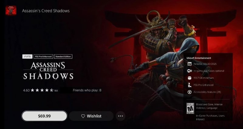 Assassin's Creed Shadows продажи