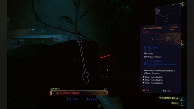 Cyberpunk 2077 молот лопата