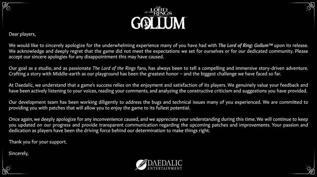 The Lord of the Rings — Gollum провал