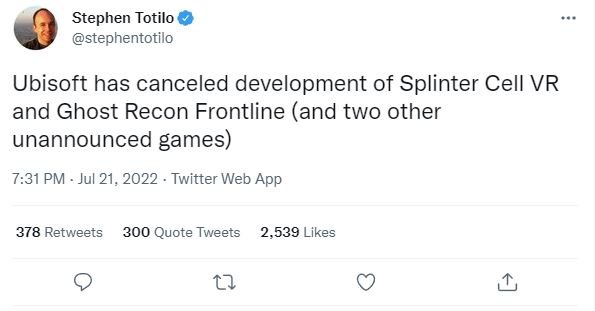 Ghost Recon Frontline отмена разработки