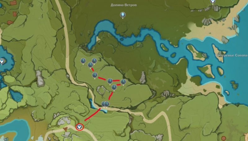 Genshin Impact где найти траву-светяшку 11