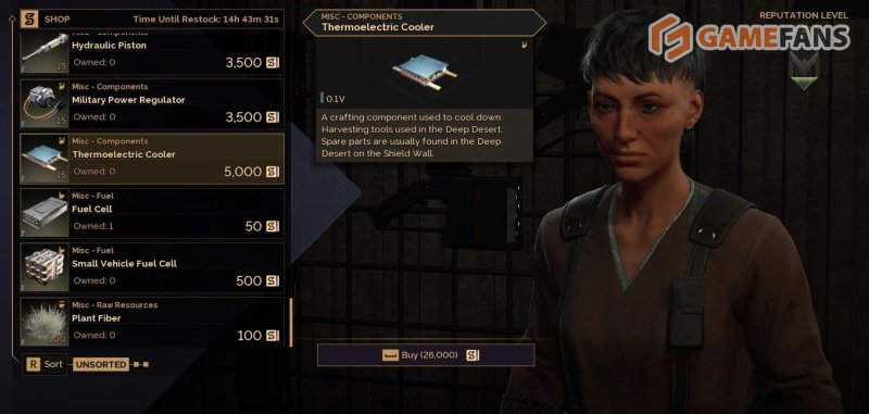 Dune: Awakening термоэлектрический охладитель