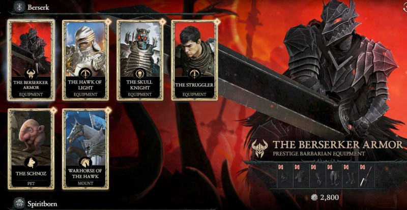 Diablo 4 скины Берсерк