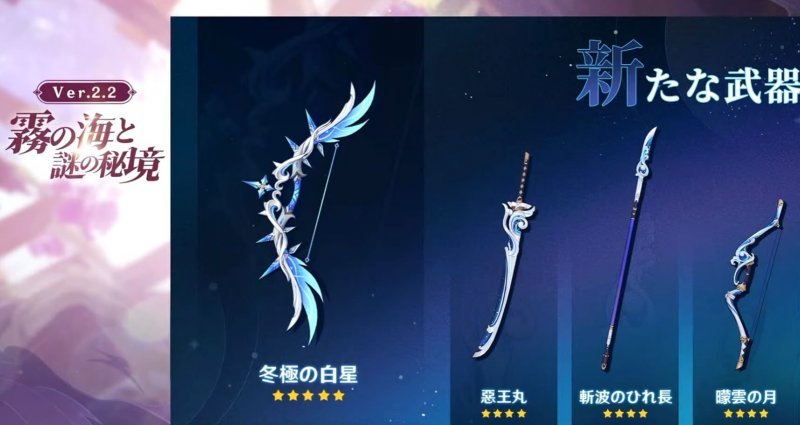 Genshin Impact 2.2 оружие