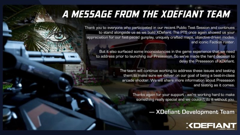 XDefiant выход игры отложен