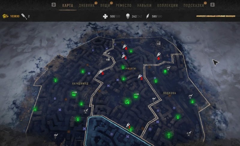 Карта ингибиторов в Dying Light 2 1