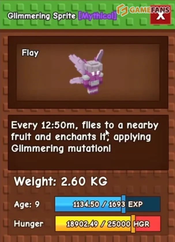 Мерцающий спрайт Вырасти Сад