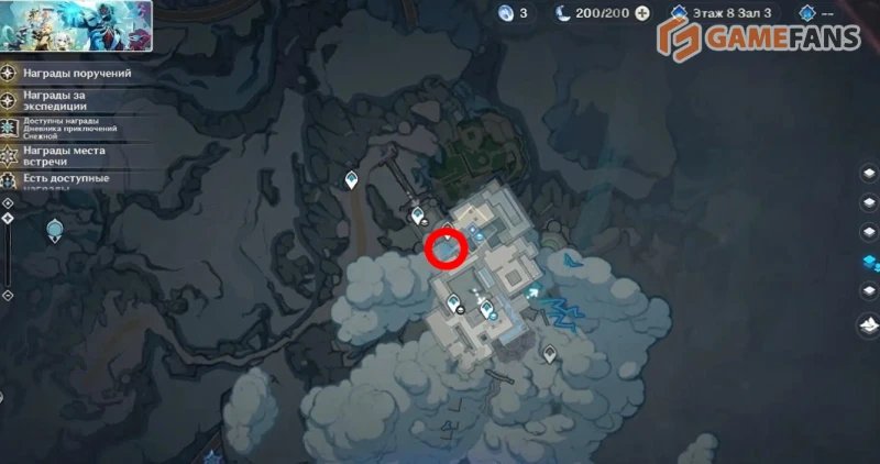 Скрытая комната на потолке в Genshin Impact: