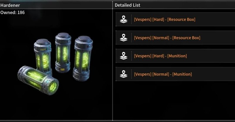 The First Descendant где найти Отвердитель