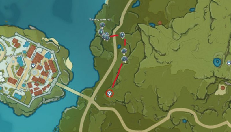 Genshin Impact где найти траву-светяшку 2