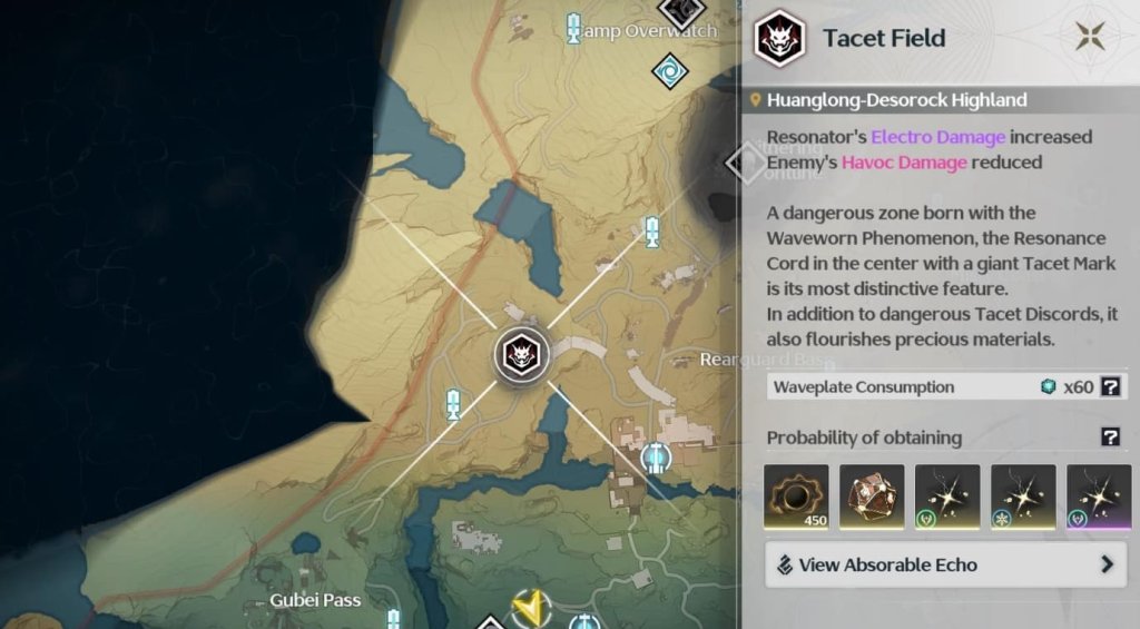 Wuthering Waves Tacet Field