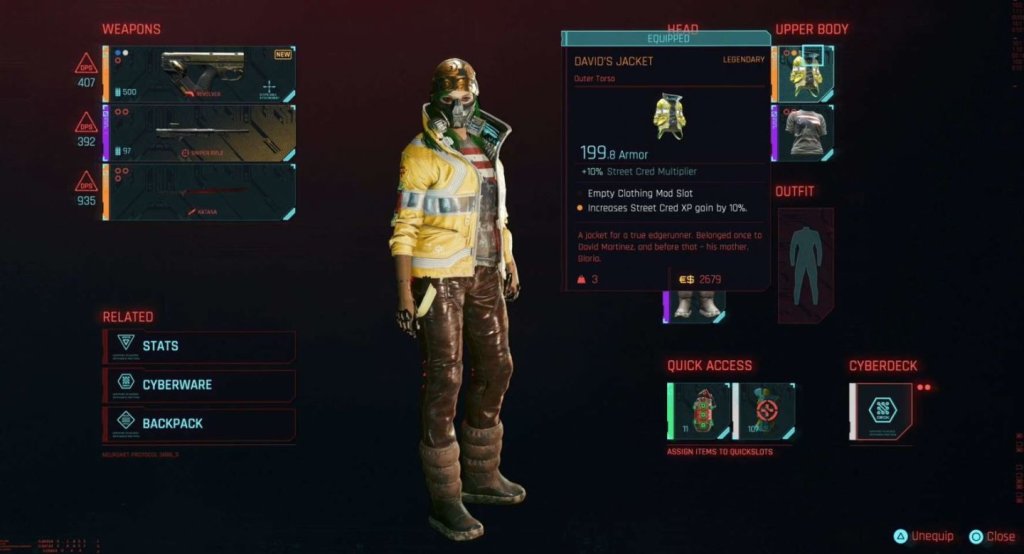 Cyberpunk 2077 куртка Дэвида Мартинеса