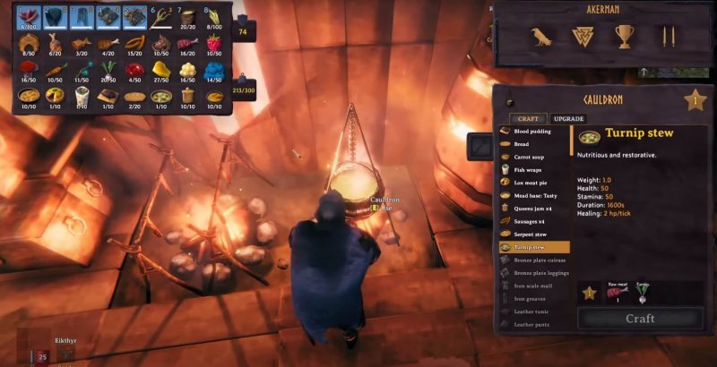Valheim как увеличить здоровье выносливость инвентарь 1
