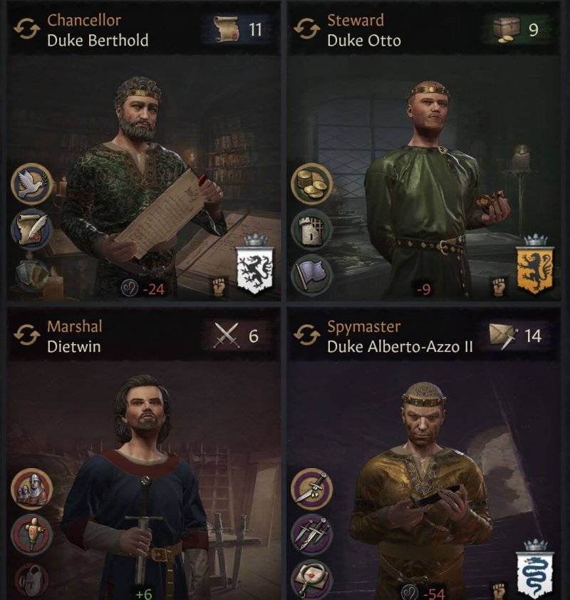 Crusader Kings 3 советники