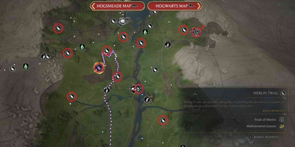 Hogwarts Legacy испытания Мерлина