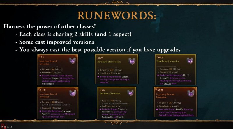 Diablo 4: Vessel of Hatred руны