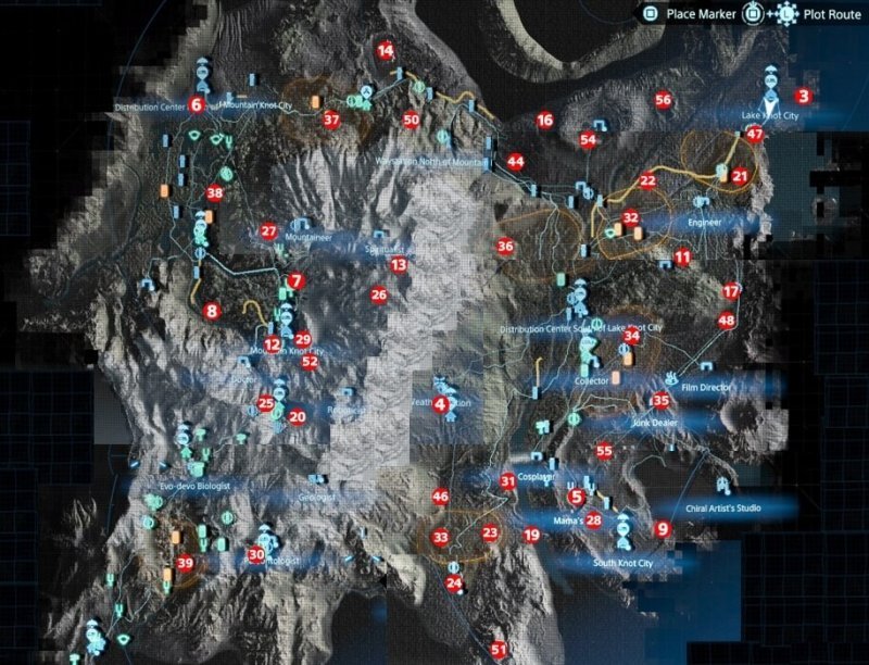 Death Stranding карты памяти в центре