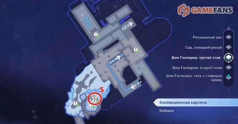 Картины в Доме Гесперид в Genshin Impact