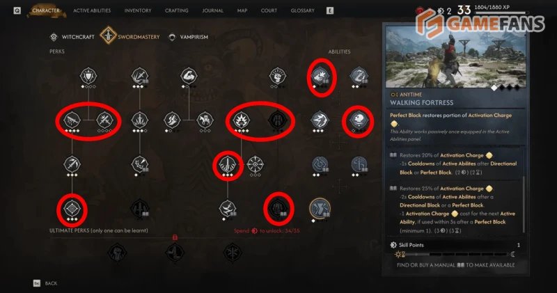 Лучшие навыки в The Blood of Dawnwalker