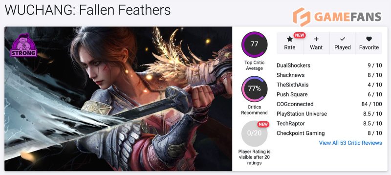 Wuchang: Fallen Feathers отзывы