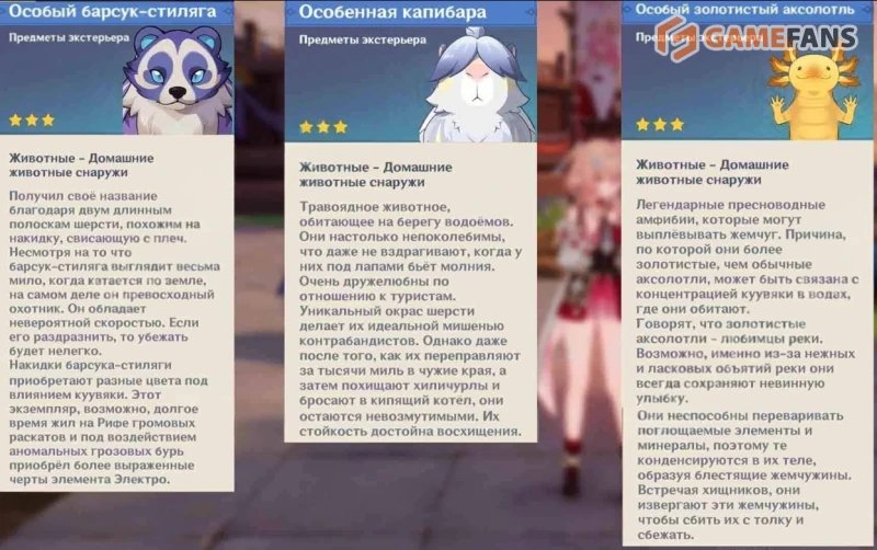 Все питомцы в Genshin Impact