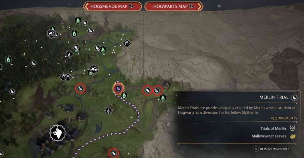 Hogwarts Legacy испытания Мерлина