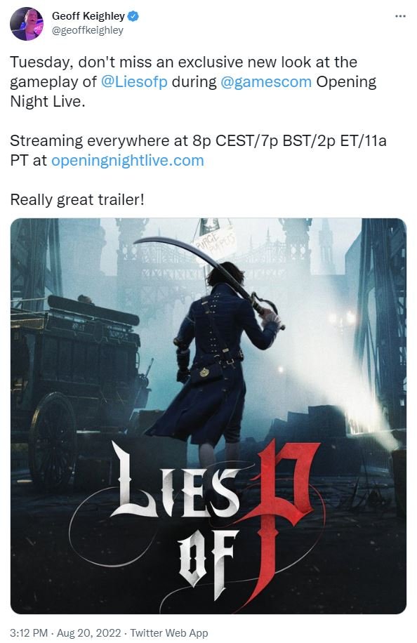 Lies of P Gamescom 2022