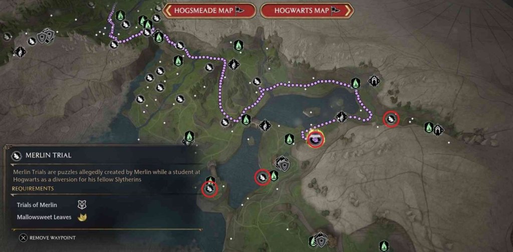 Hogwarts Legacy испытания Мерлина