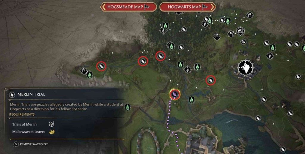 Hogwarts Legacy испытания Мерлина