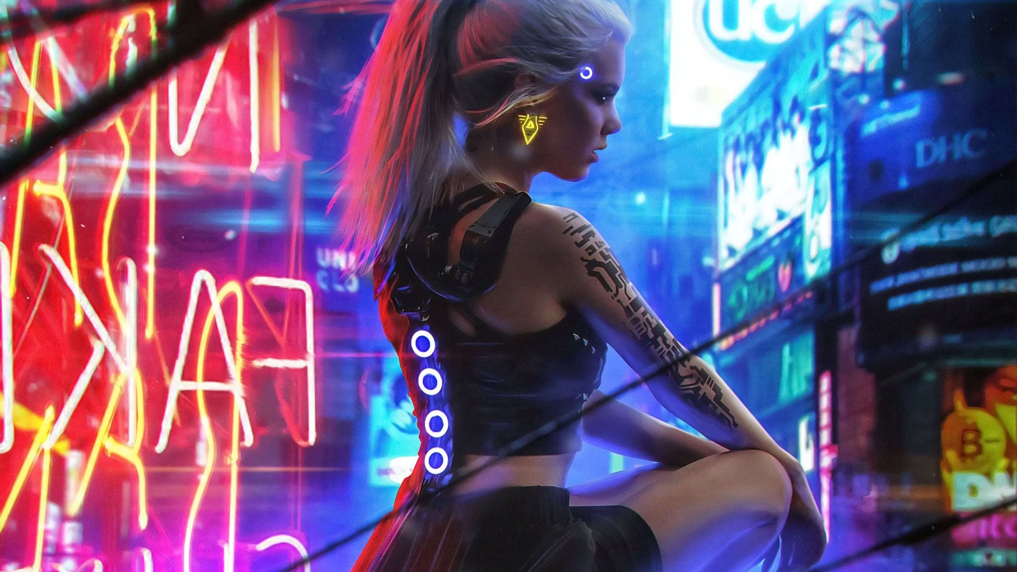 Cyberpunk neon background фото 109