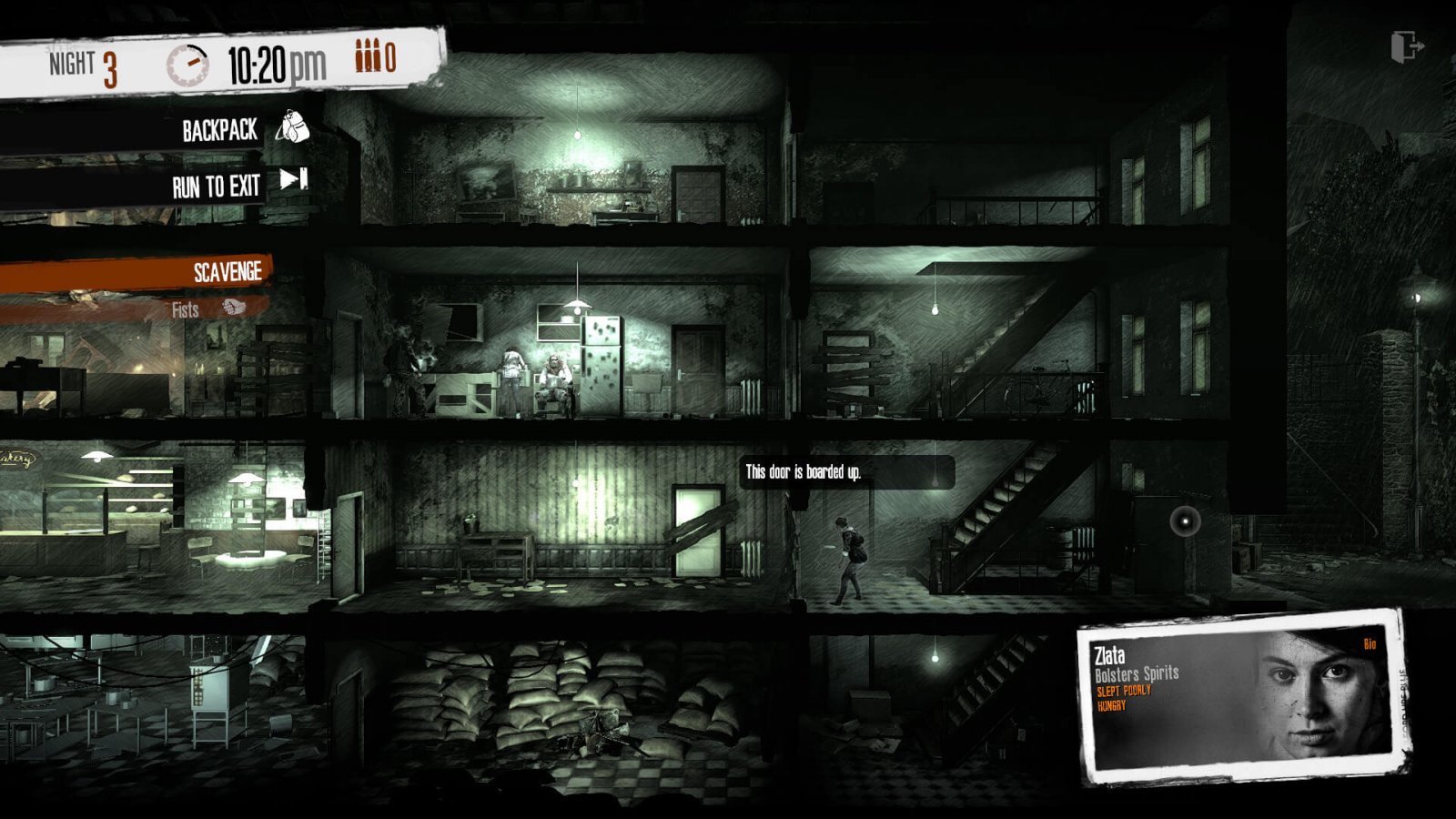 This war of mine как растопить снег