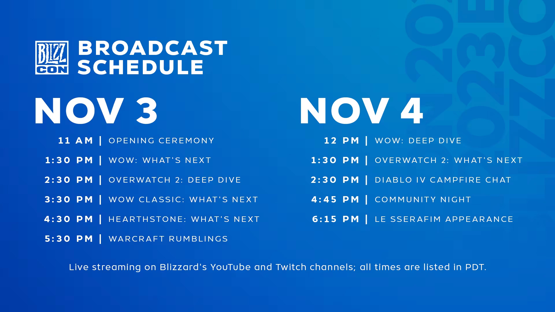 Студия Blizzard опубликовала расписание ивента BlizzCon 2023
